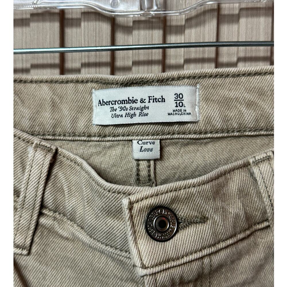 Abercrombie & Fitch Ultra High Rise 90s Straight Jeans Curve Love Size 30/10 - Picture 4 of 7